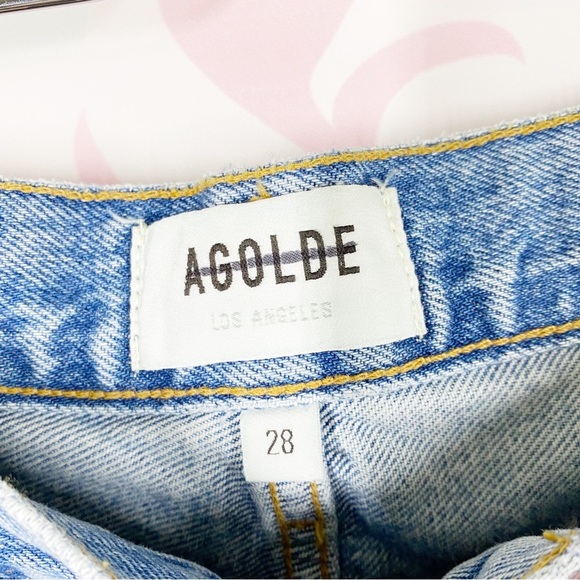 NEW Agolde Fen Light Wash High Rise Relaxed Taper Distressed Denim Jeans 28 - Picture 12 of 12